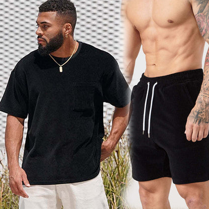 Men's Workout, Loungewear T-Shirt and Shorts Suit