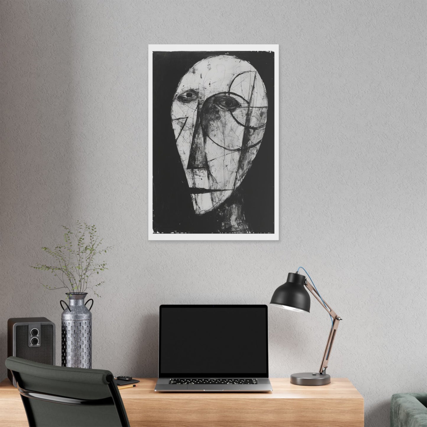 Brutalist Portrait Art 'Designed by AI' Canvas Art Print