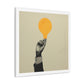 Innovation Hand Holding Light Bulb 'Designed by AI' Art Print on Canvas