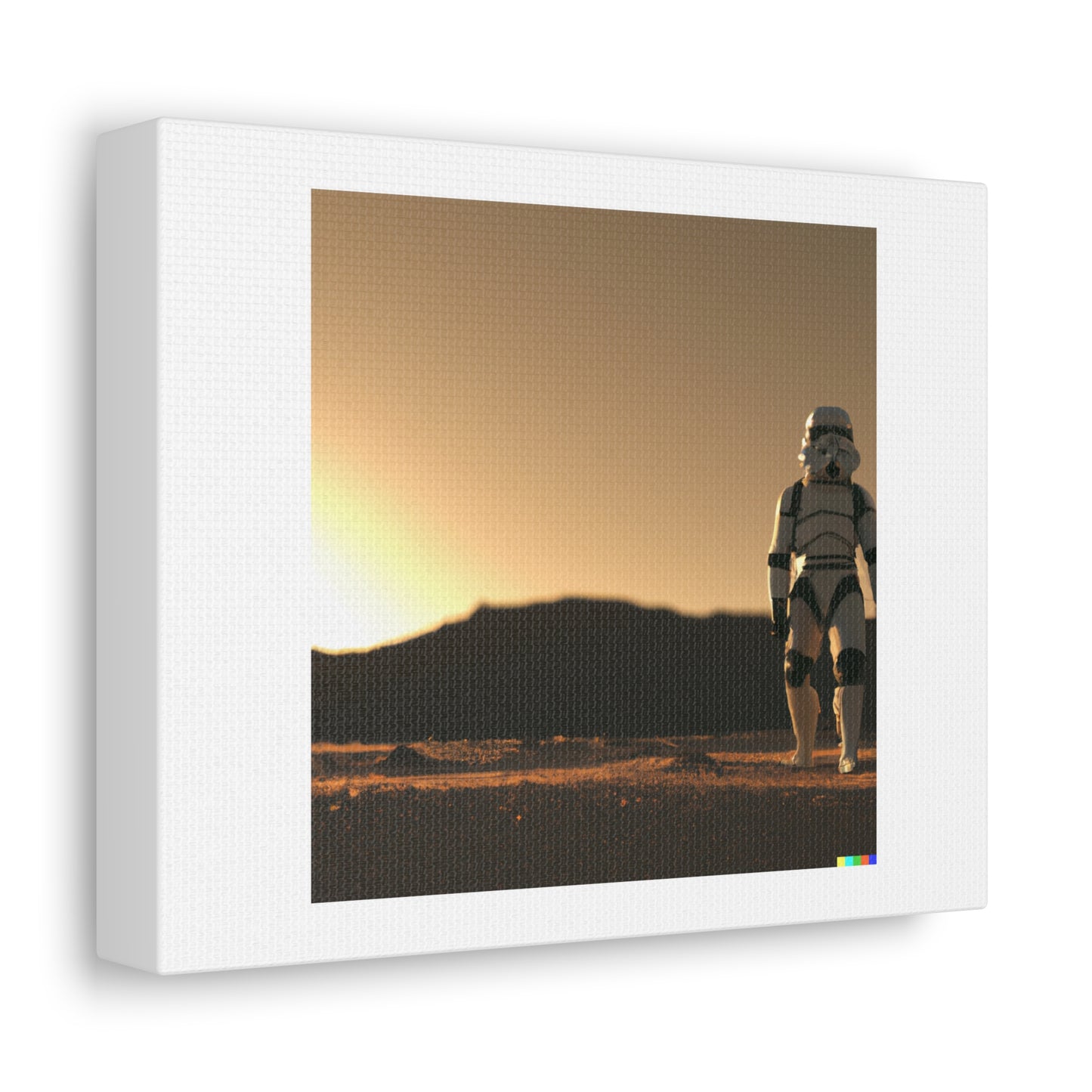 Star Wars Storm Trooper in the Desert Dramatic Lighting digital art 'Designed by AI' on Canvas