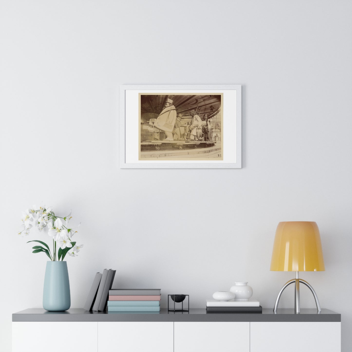 Vintage Photography 'Fête du Trone' by Eugène Atget, from the Original, Framed Art Print