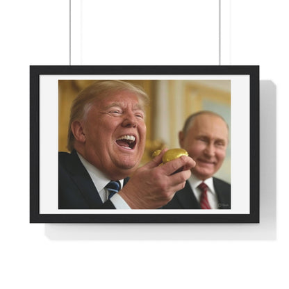 Putin, Trump and the Legend of the Golden Egg II, Abstract Art 'Designed by AI' Framed Print