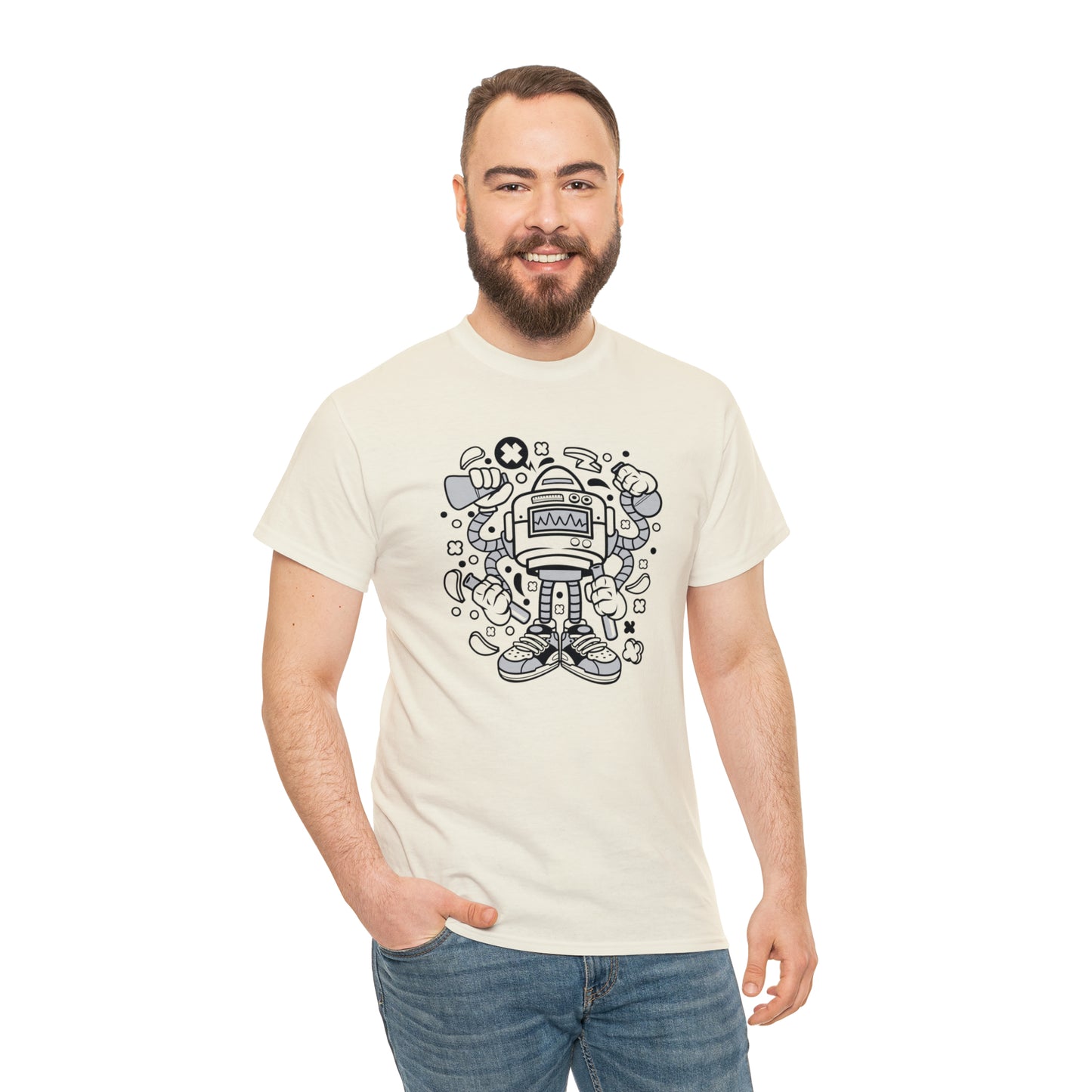 Lab Robot Monster Cartoon T-Shirt