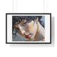 Female Portrait, Vibrant Multi-Coloured Palette Knife Painting 'Designed by AI' Framed Art Print