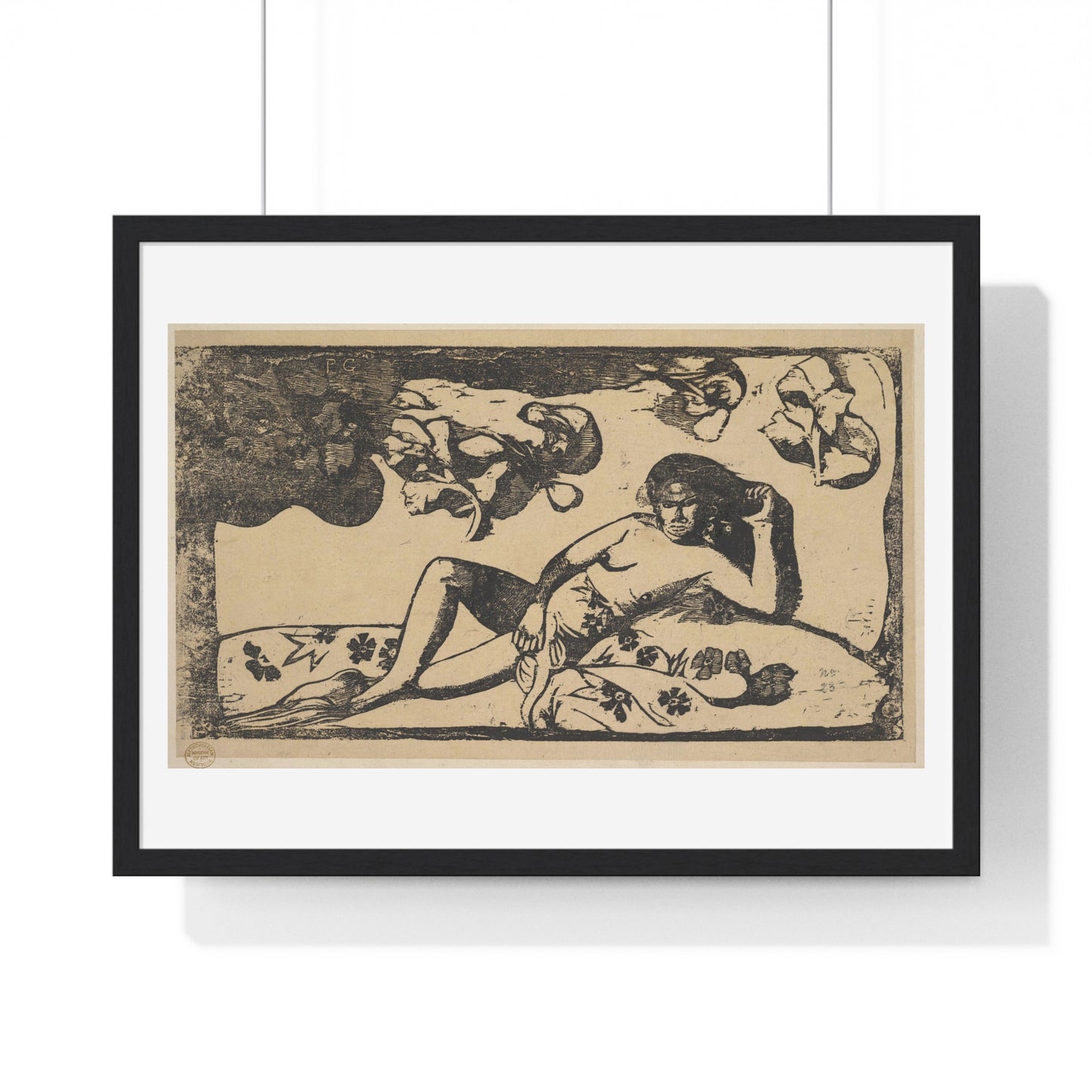 The Queen of Beauty -- Langorous (1898) by Paul Gauguin, from the Original, Framed Art Print