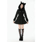 Dark in Love Cat-Ear Faux Fur-Trim Gothic Hooded Coat