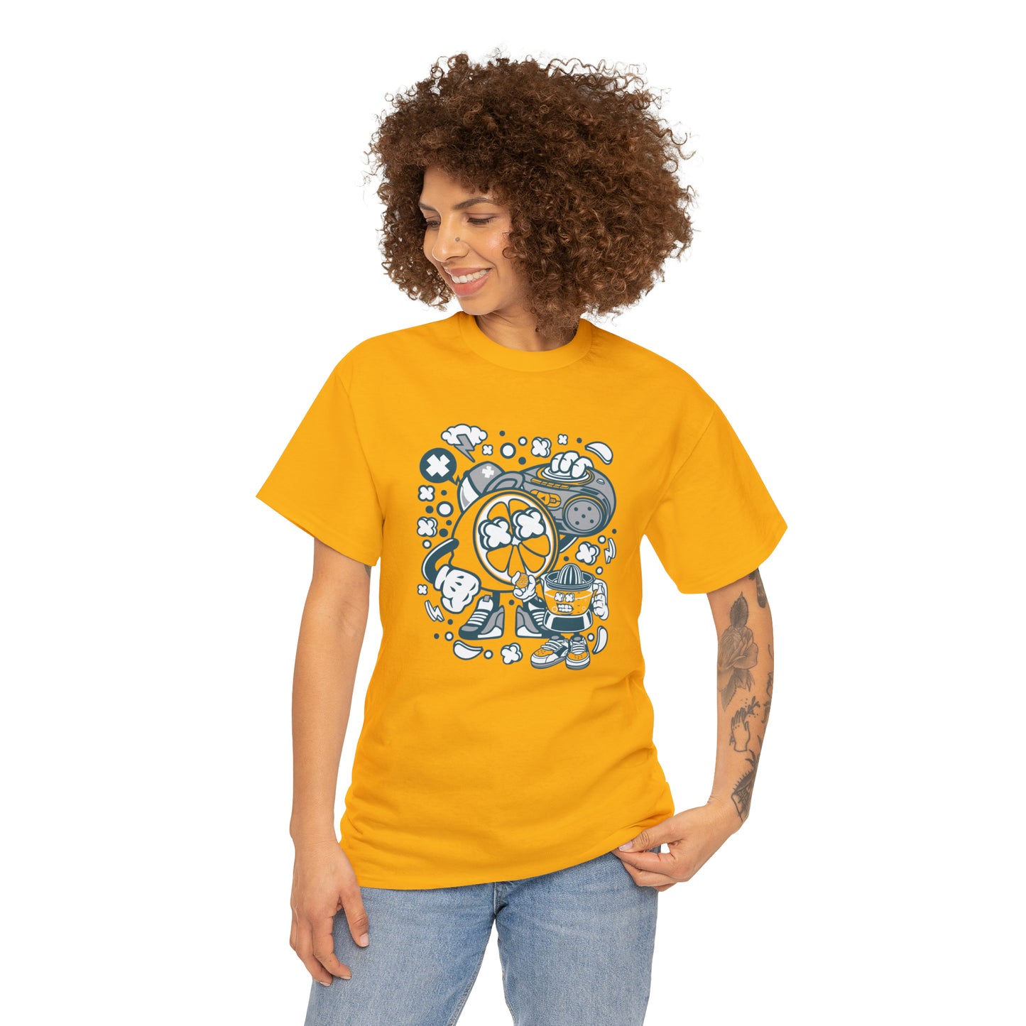 Orange Boombox Cartoon T-Shirt