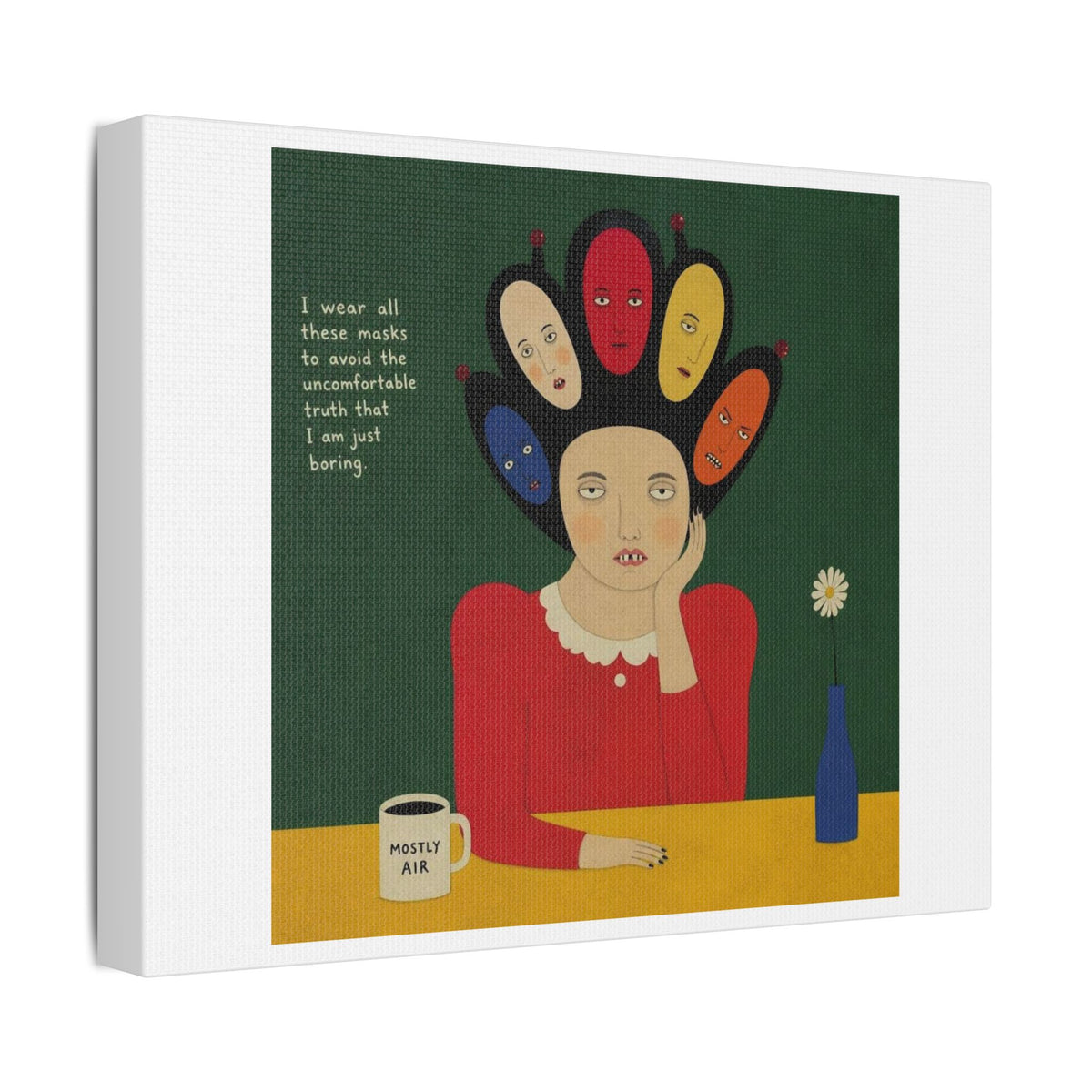 Mostly Air, Cartoon Art Print on Canvas
