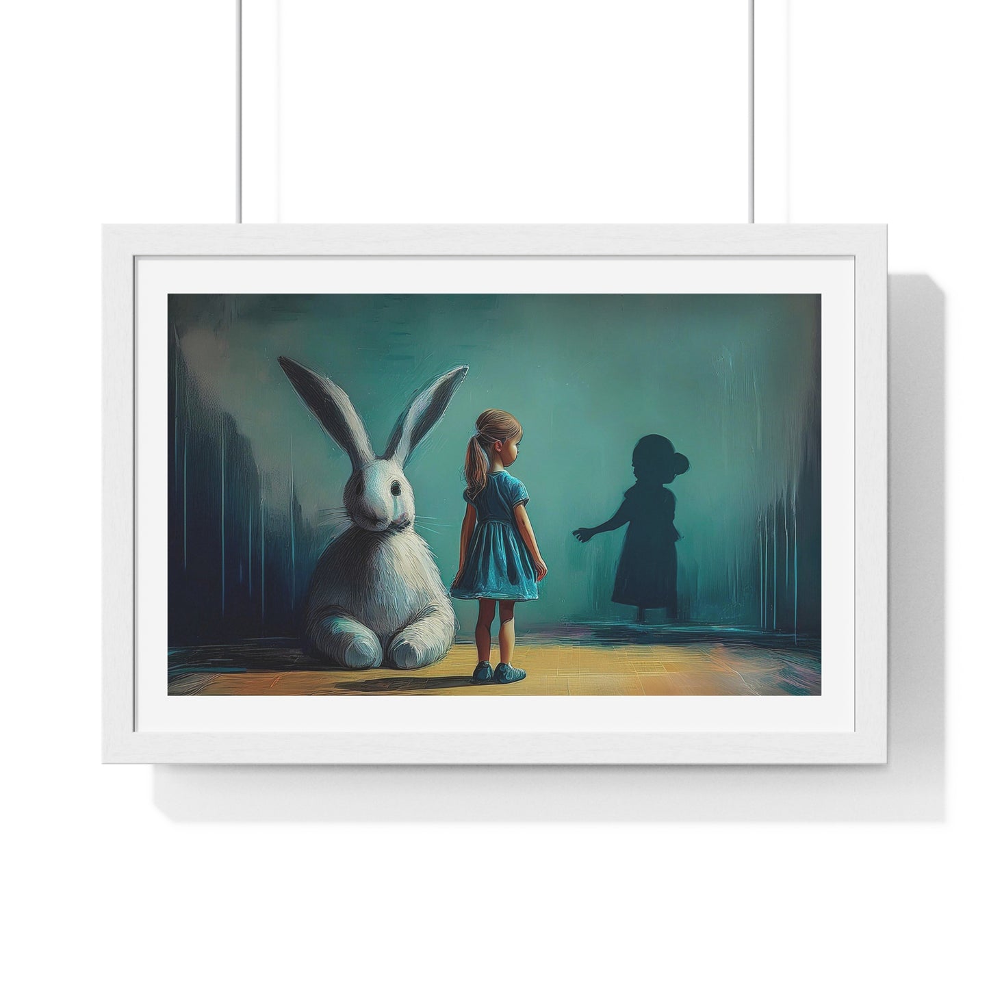 What the Rabbit Knew, the Girl Didn't 'Designed by AI' Framed Art Print