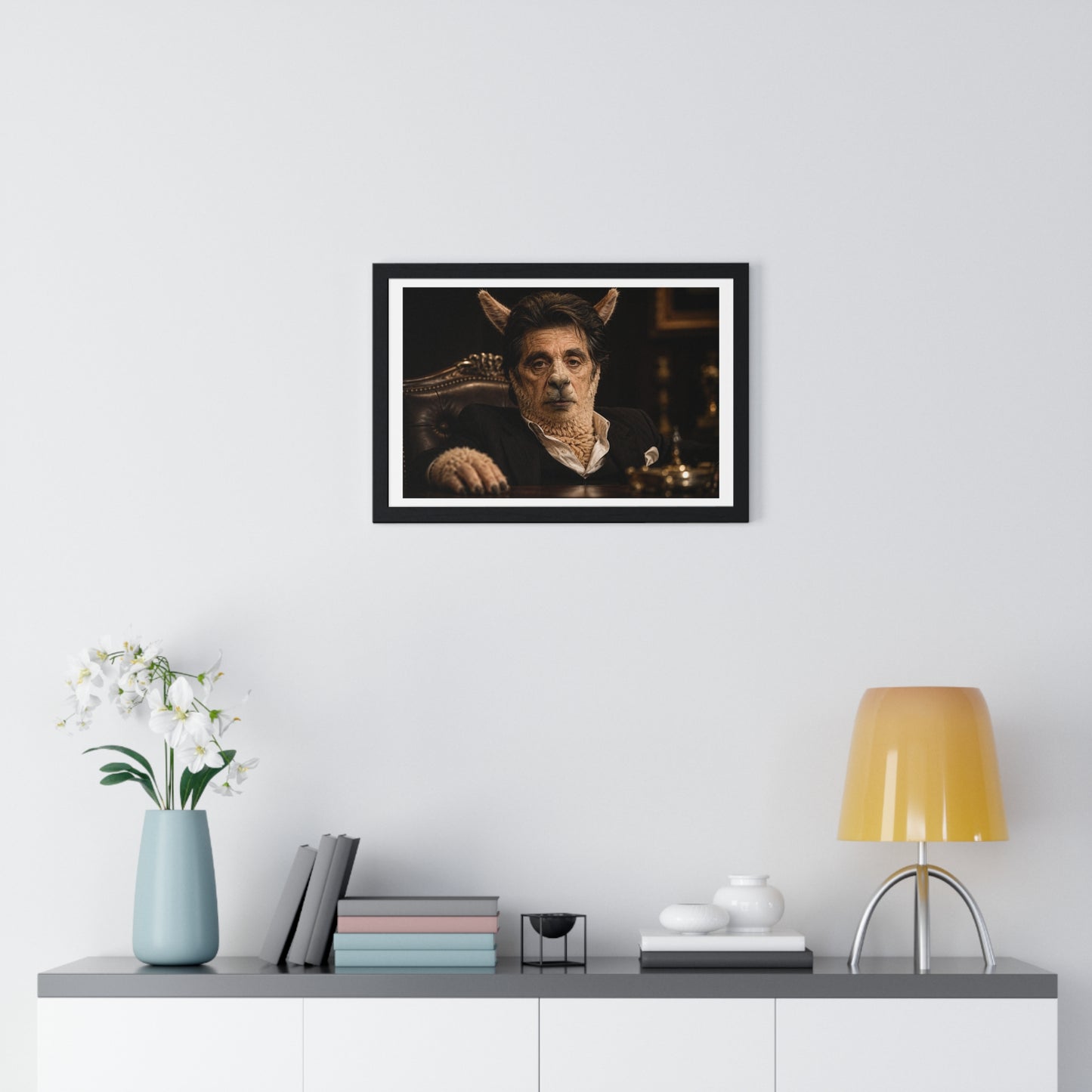 Alpaca Cino 'Designed by AI' Large Wall Art, Framed Print