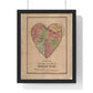 A Map of the Open Country of Woman's Heart (1833-1842) from the Original, Framed Art Print