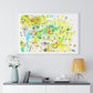 Yellow Scatter Pattern, Abstract Large Wall Art, Framed Print