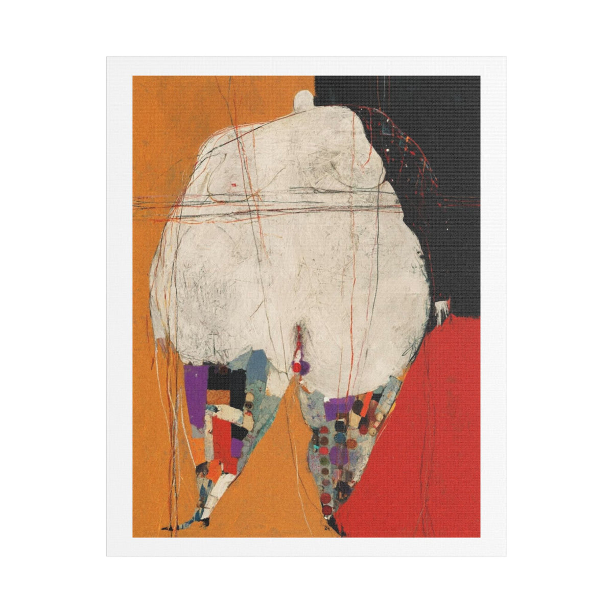 Body, Neo-Surrealism, Art Print on Satin Canvas, Stretched