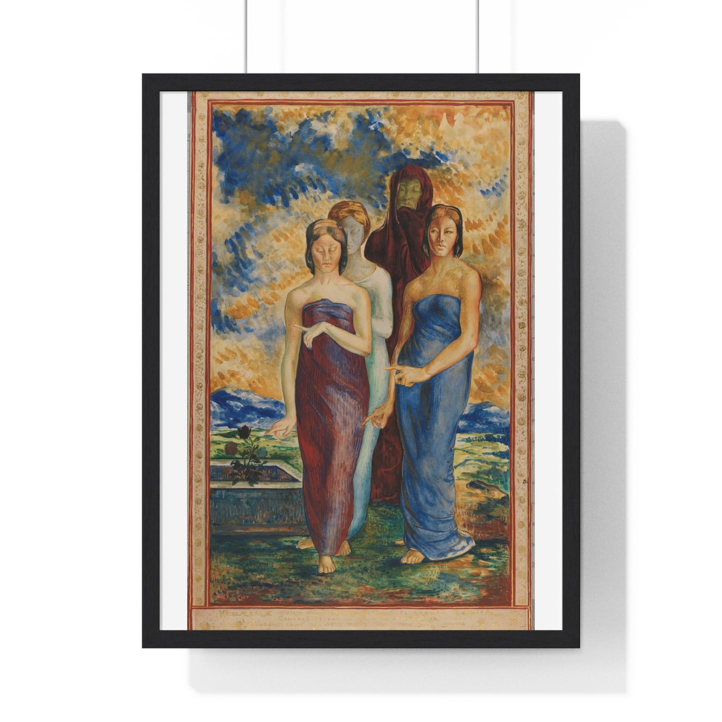 Allegorical Figures (1868-1915) by René Piot, from the Original, Wooden Framed Print