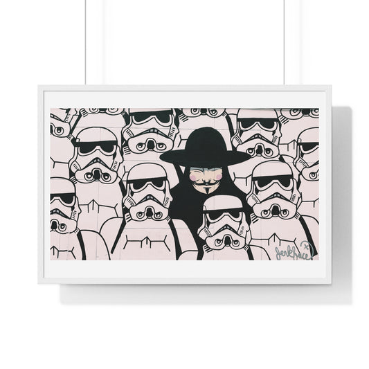 Mural Art: Stormtroopers and Vendetta Character (2017) from the Original, Framed Print