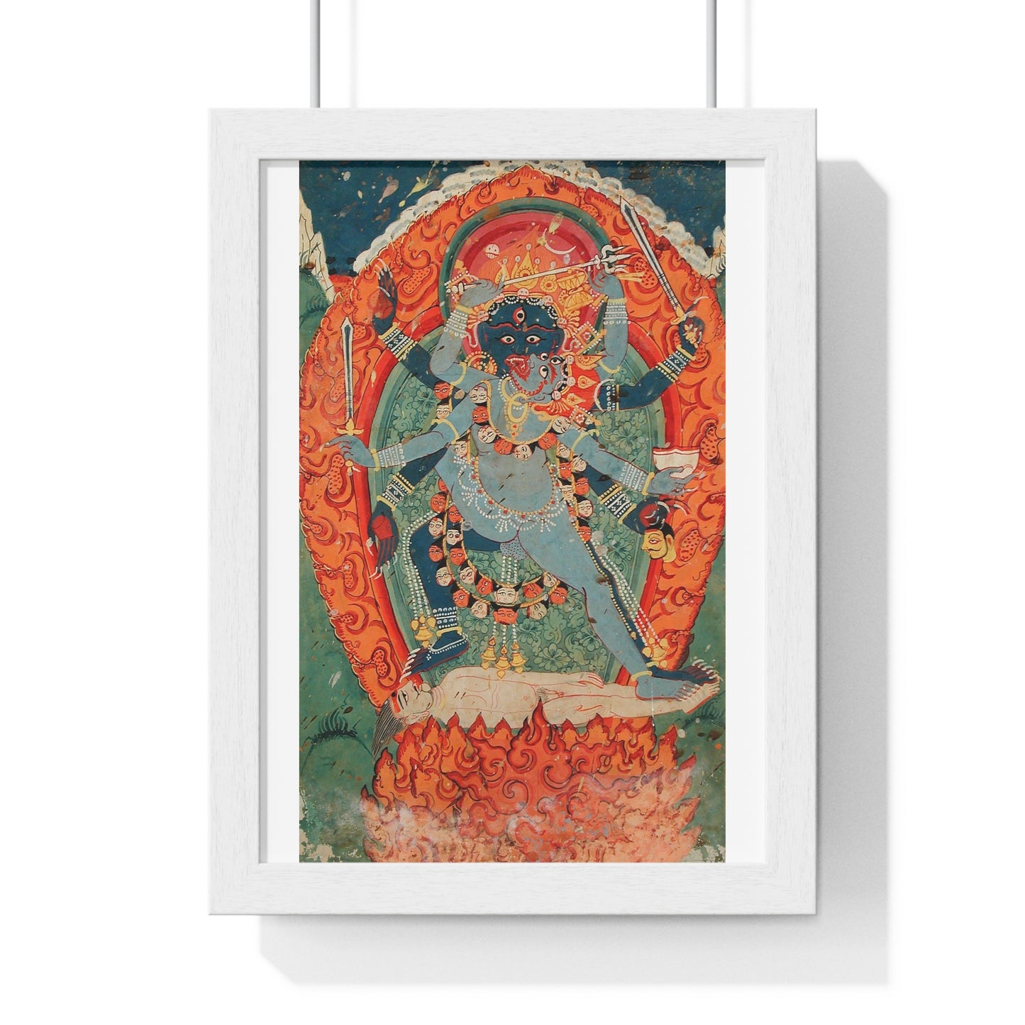 The Hindu Goddess Kali and God Bhairava in Union (18th Century) from the Original, Framed Art Print