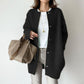 Loose-Fit Round Neck Single Breasted Women's Cardigan Coat