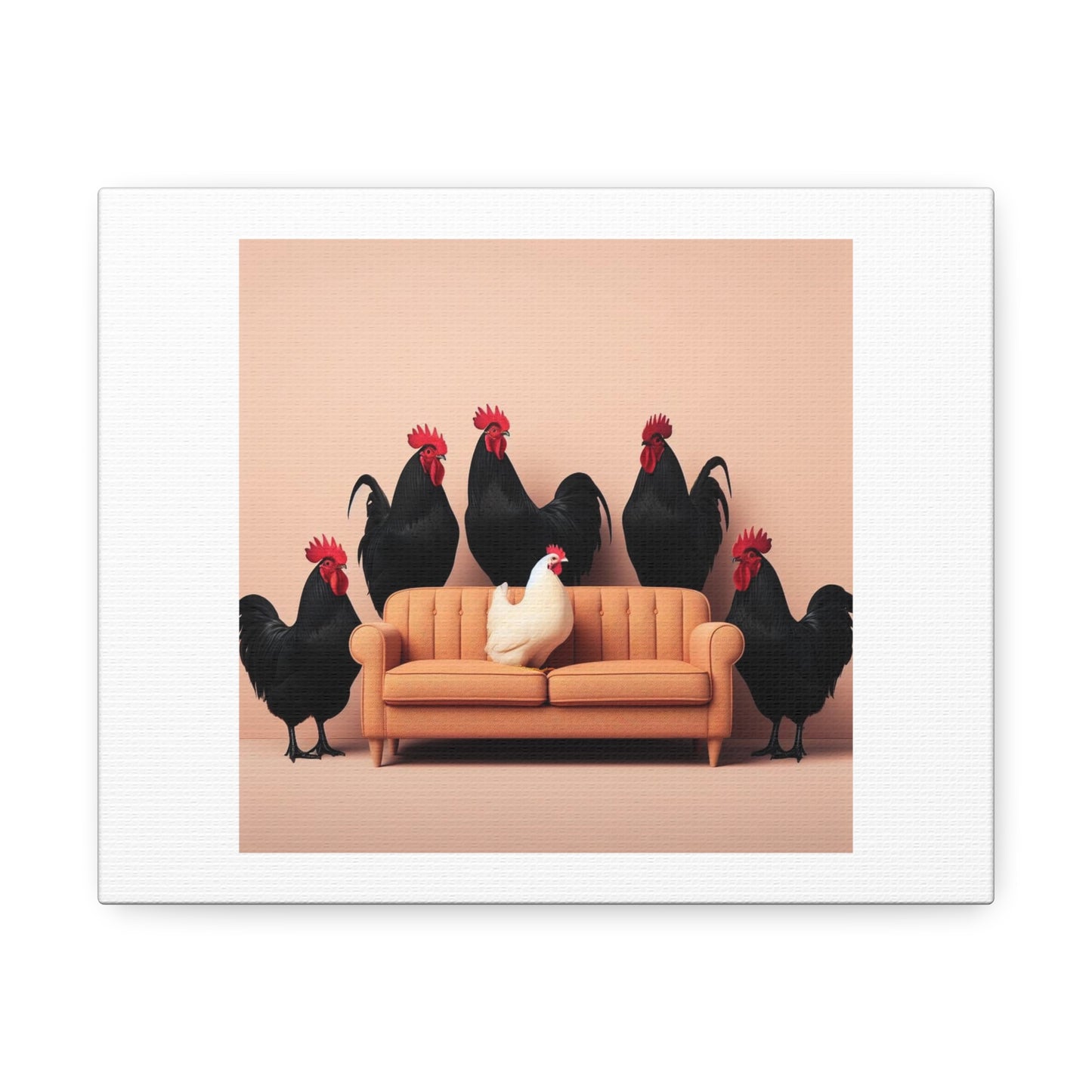 What Happens If You Breed a Black Chicken With a White Chicken? 'Designed by AI' Art Print on Canvas