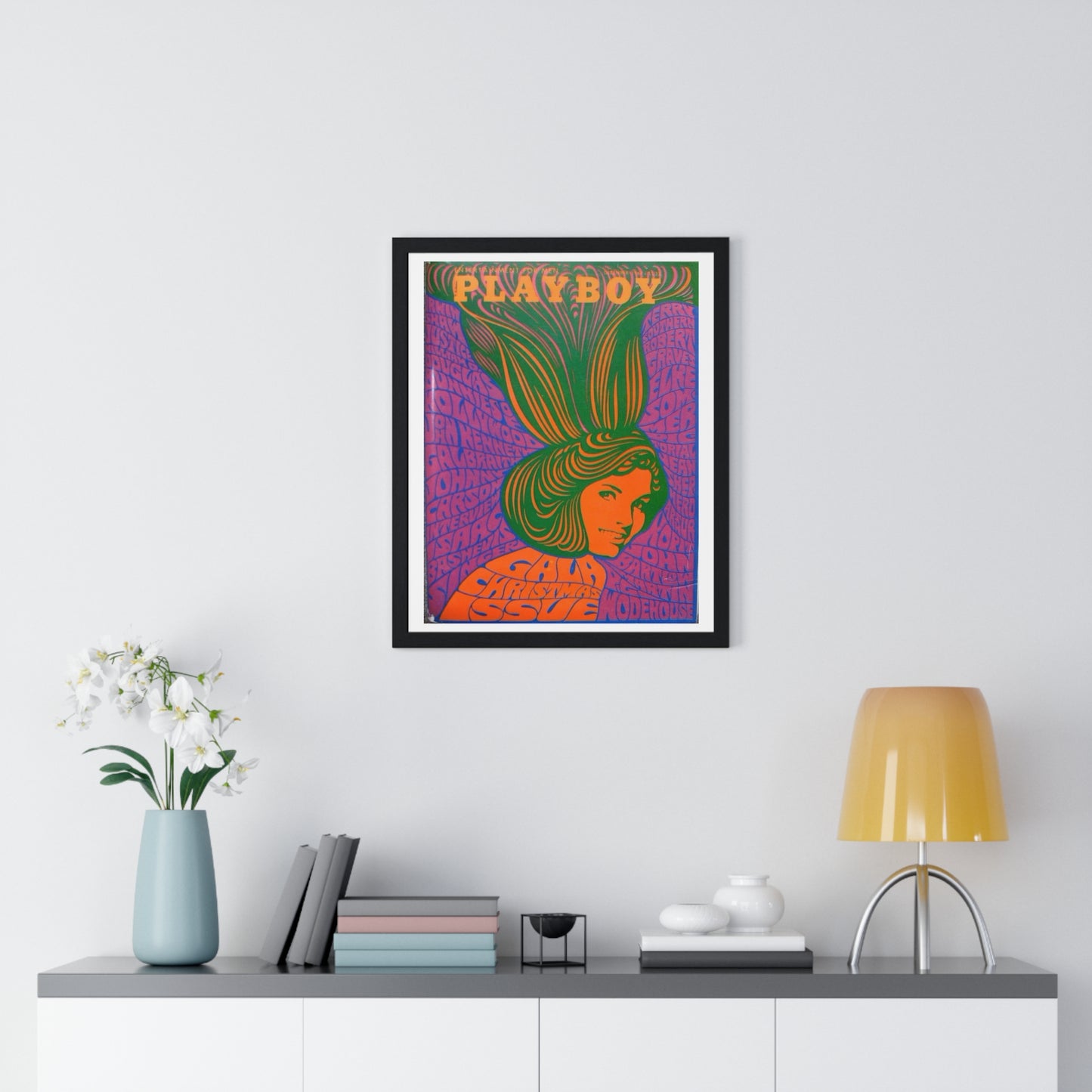 Playboy (1967) Psychedelic Magazine Cover Artwork, from the Original, Framed Print