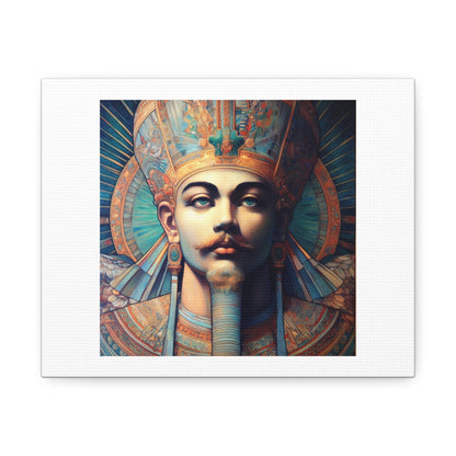 Oil Painting of King Tut in the Style of Alphonse Mucha 'Designed by AI' Art Print on Canvas