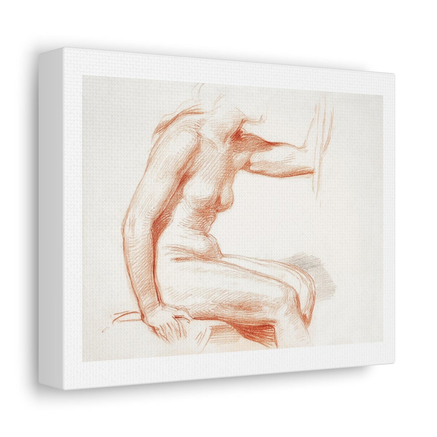 Study of a Female Nude, Seated (1870–1879) by George Richmond, Art Print from the Original Sketch