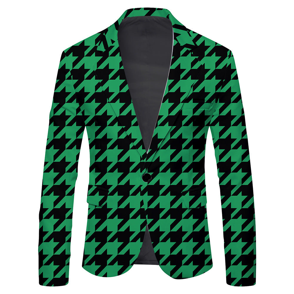 Men's Single Breasted Polka Dot, Bright Summer Stripes Tailored Jacket, Multi Designs