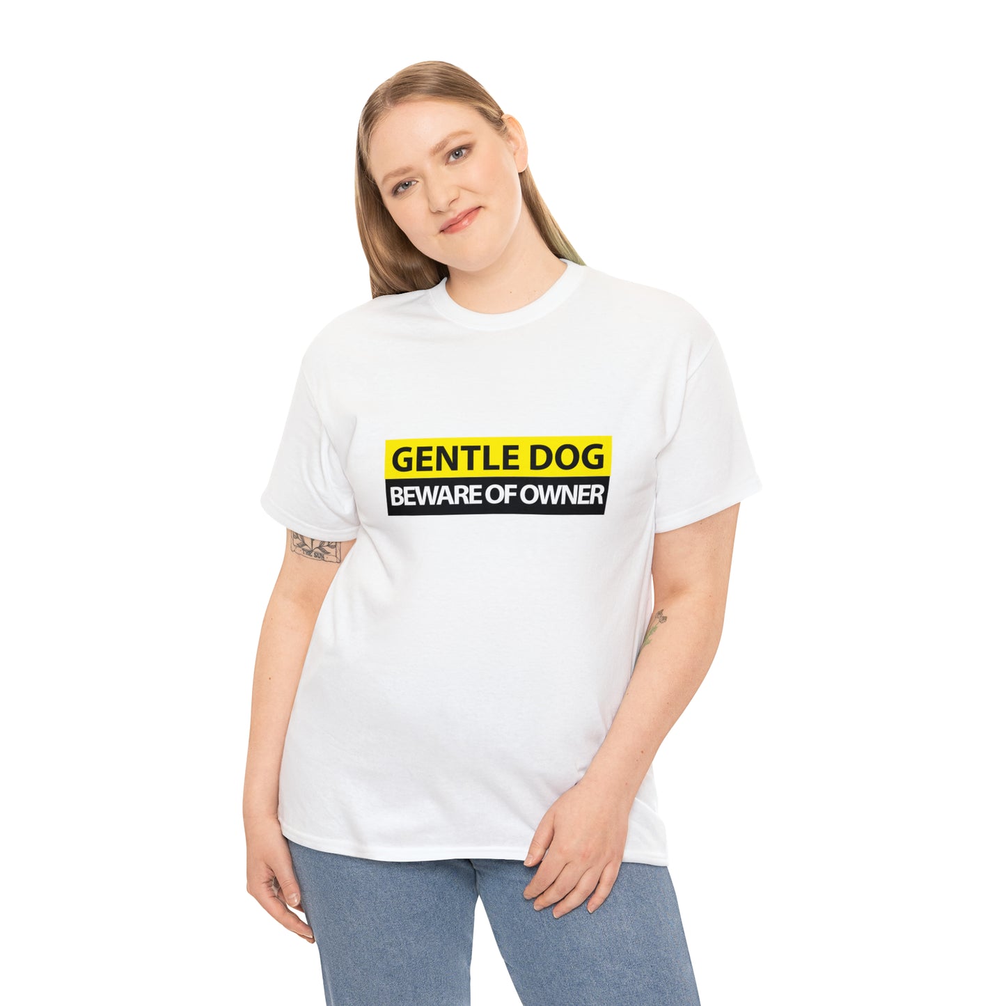 Gentle Dog, Beware of Owner Cotton T-Shirt