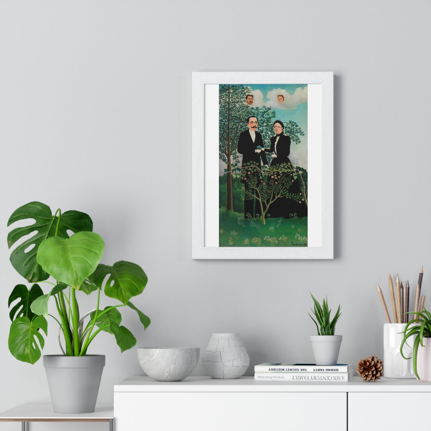 The Past and the Present, or Philosophical Thought 'Le Passé et le Présent, ou Pensée Philosophique' (1899) by Henri Rousseau, Framed Art Print