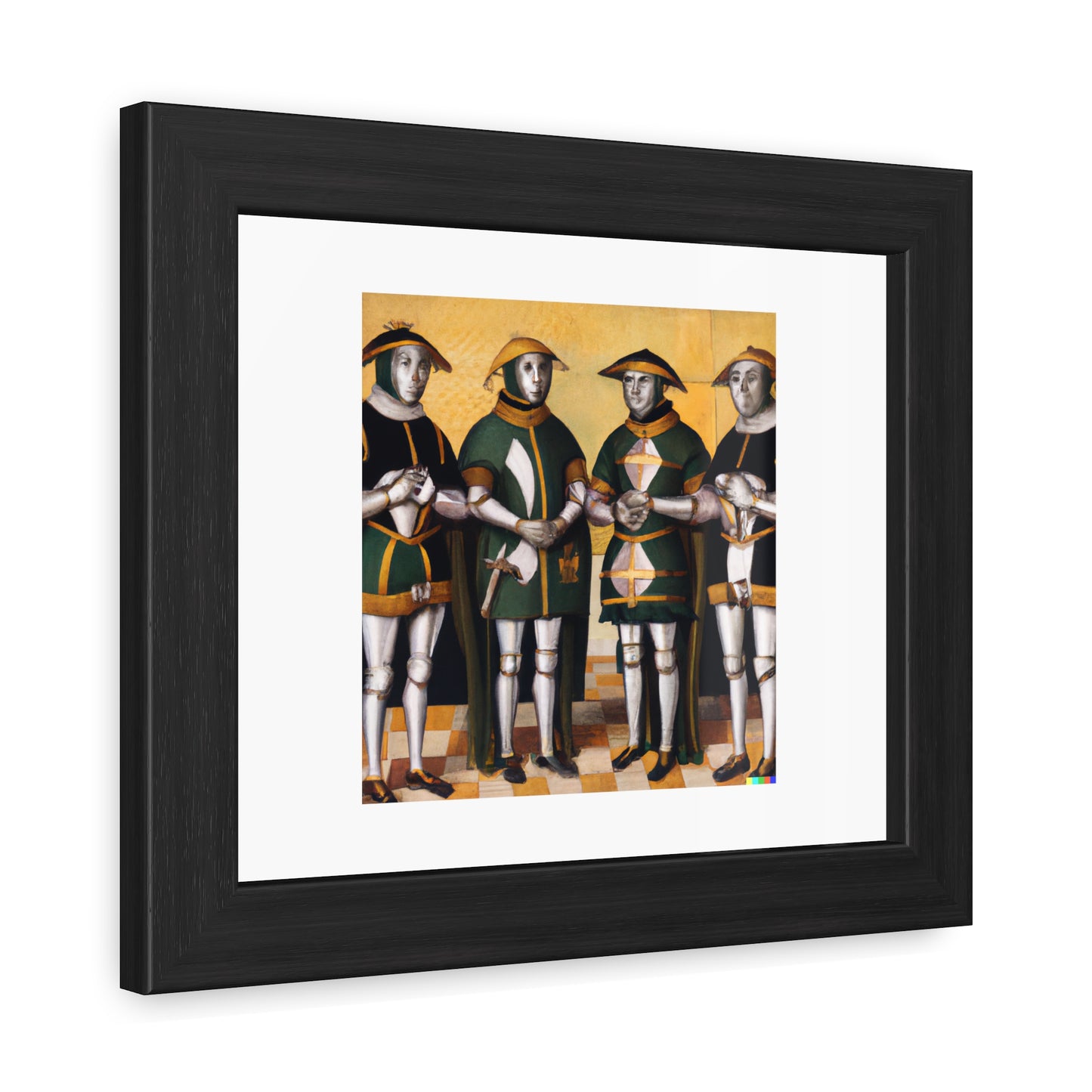 The Ambassadors As Robots In The Style Of Hans Holbein II 'Designed by AI' Framed Print