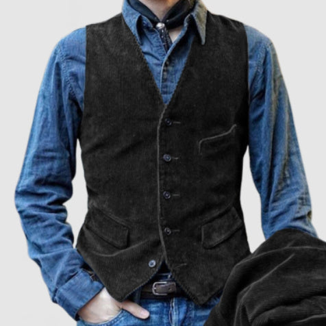 Men's Classic Warm Corduroy Jacket and Waistcoat