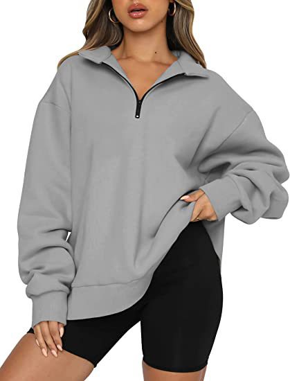 Vireous Turndown Collar Women's Sweatshirt Many Block Colours