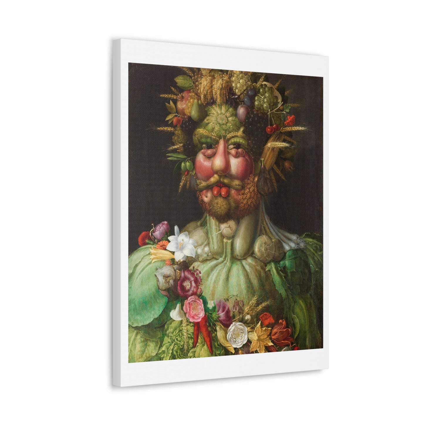 Emperor Rudolf II as Vertumnus (1590) by Giuseppe Arcimboldo, Art Print from the Original on Canvas