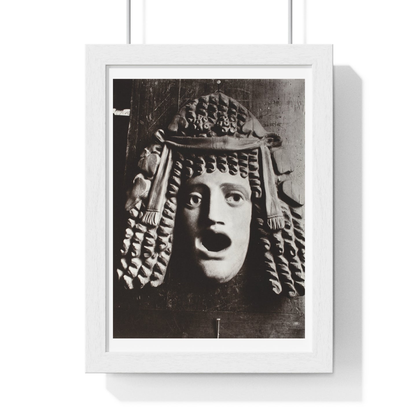 Masque Antique (1923-1924) by Eugène Atget, from the Original, Wooden Framed Art Print