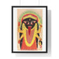 Kali Holding a Demon's Head, Indian Watercolour, from the Original, Framed Art Print