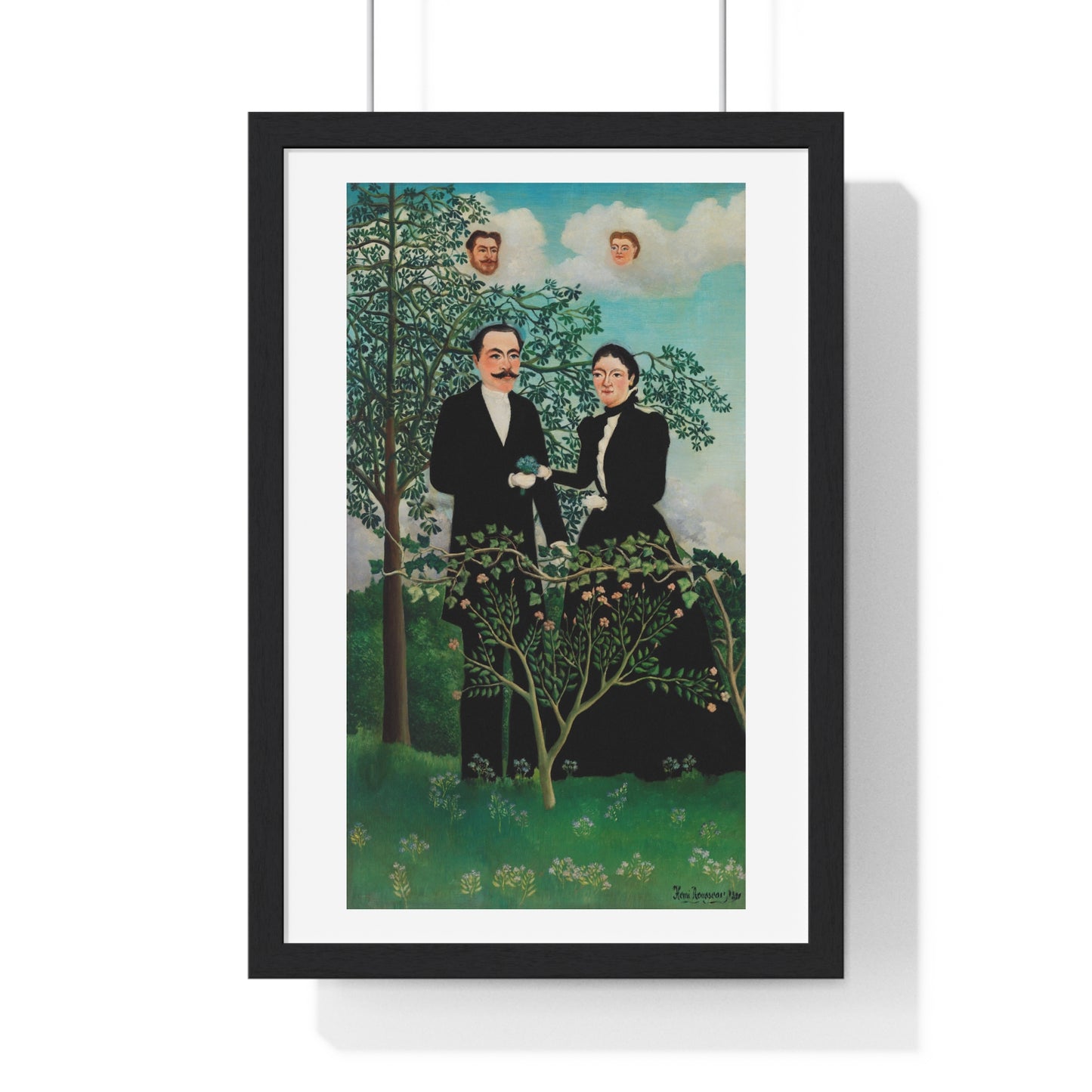 The Past and the Present, or Philosophical Thought 'Le Passé et le Présent, ou Pensée Philosophique' (1899) by Henri Rousseau, Framed Art Print