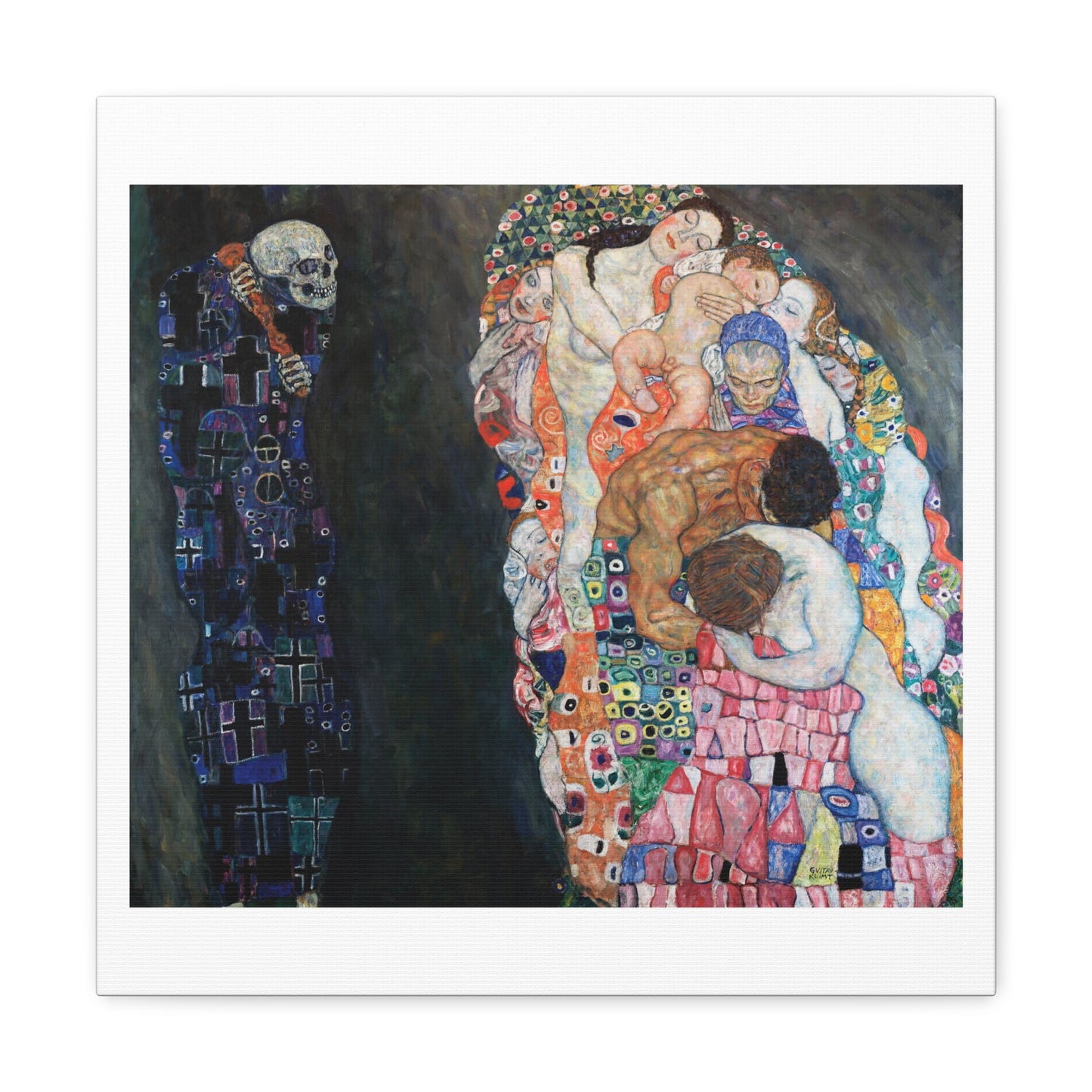 Death and Life (1910-1915) by Gustav Klimt, Art Print on Canvas, Stretched