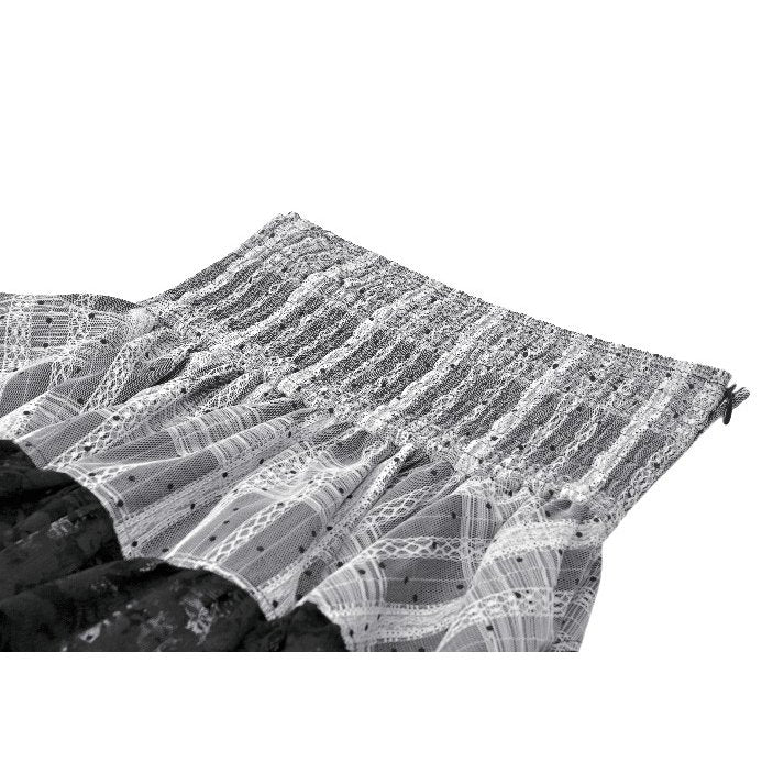 Dark in Love Hexa Layered Tartan Skirt in Black