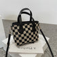 Houndstooth or Checkerboard Fashion Plaid Shoulder Handbag