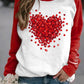 Women's Love Heart Design Casual Round Neck Loose Sweater