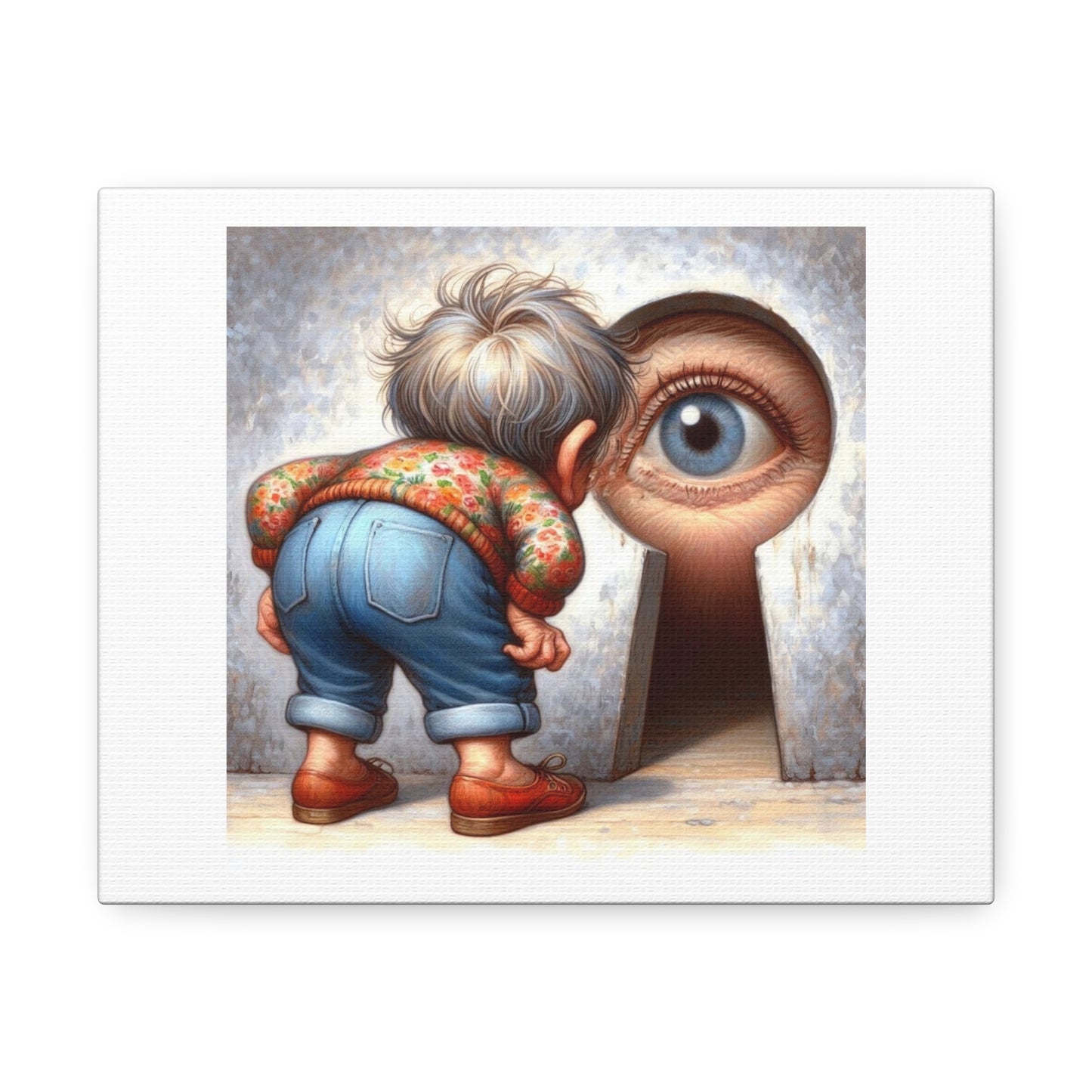 Keyholes are Like Curious Eyes, Serving as Gatekeepers to our Dreams 'Designed by AI' Art Print on Canvas