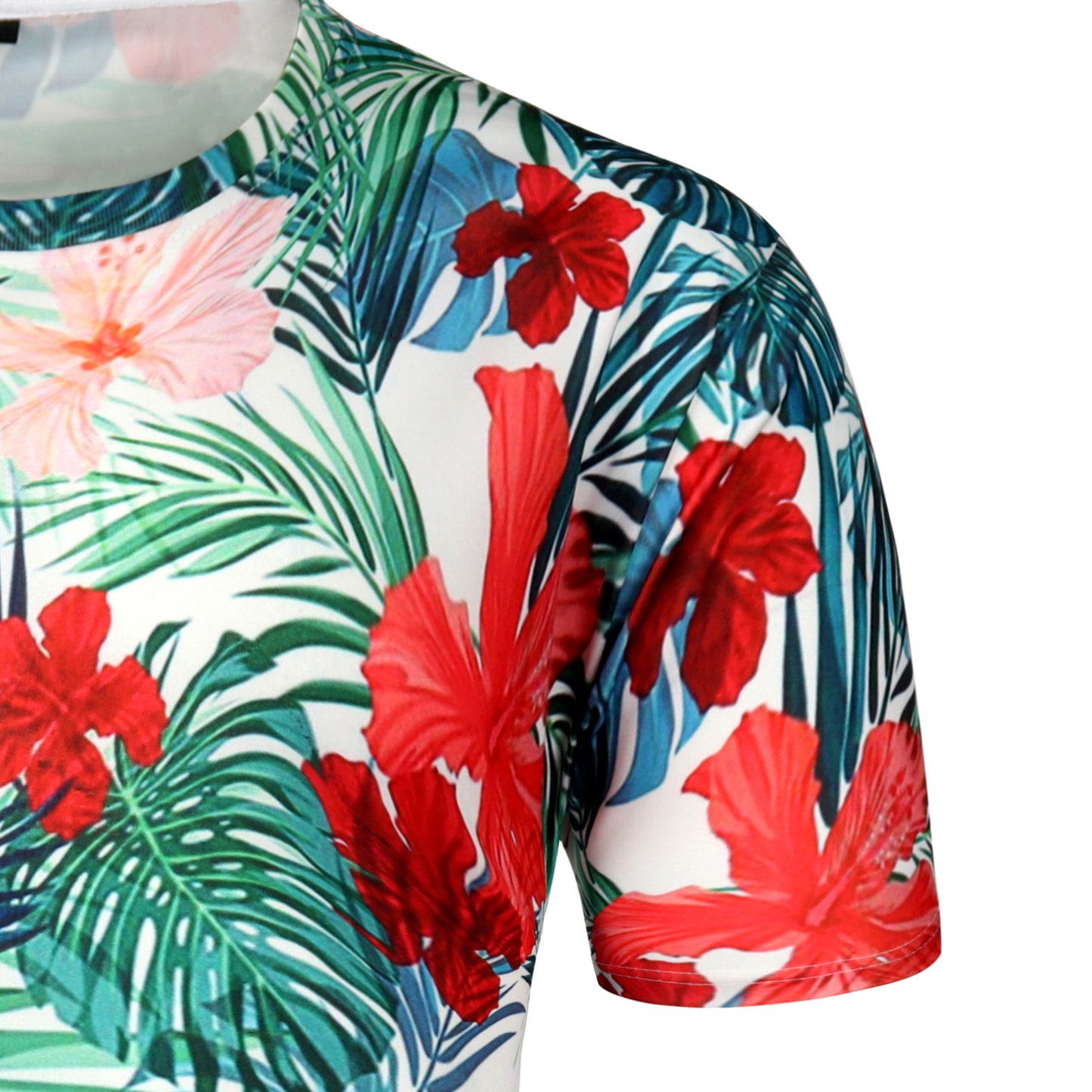 Men's Tropical Jungle Print Round Neck T-Shirt