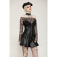 Dark in Love Darcy Black Distressed Net Women's Top
