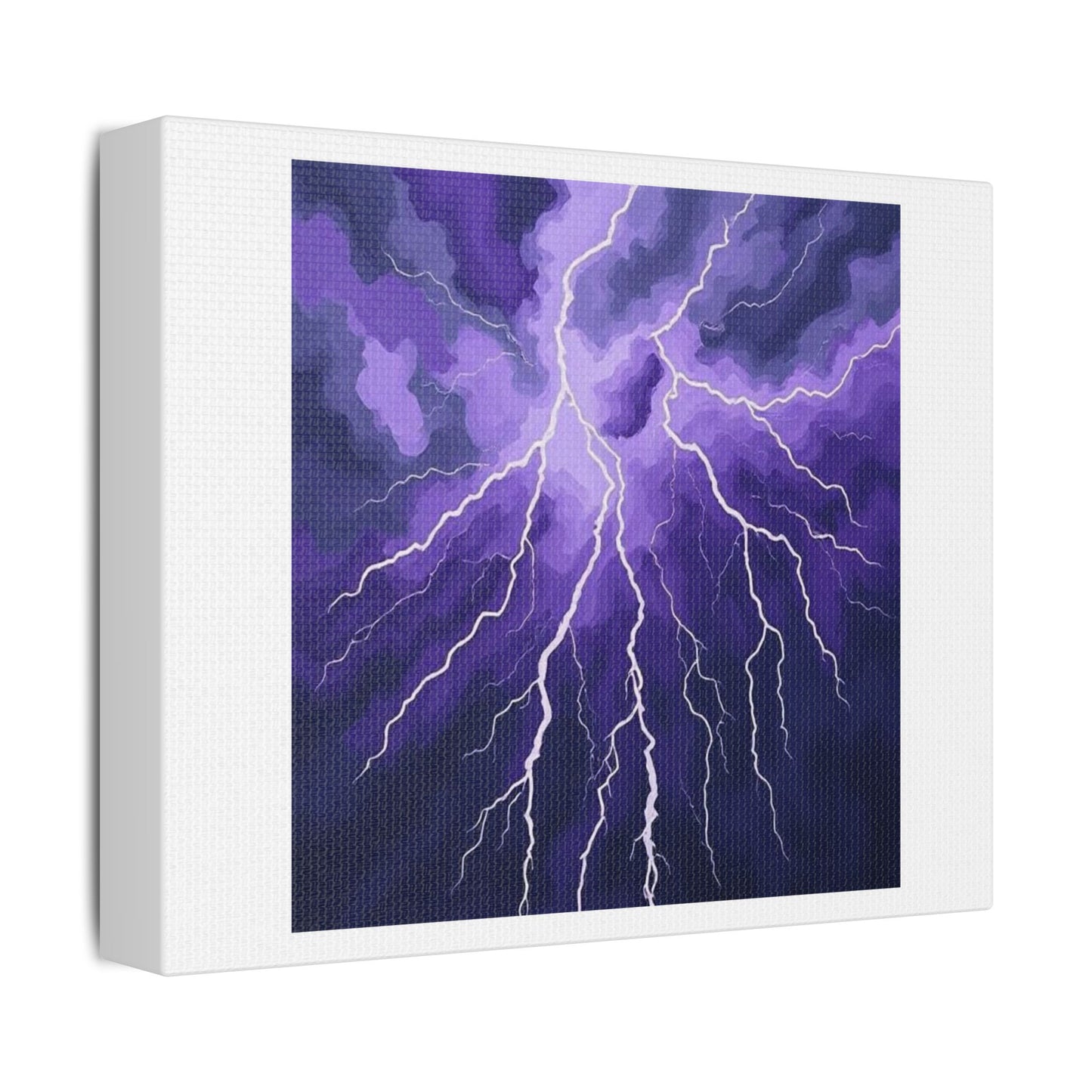 Thunderstorm Captured in Bold Strokes of Purple and Grey: Chaos and Beauty Collide 'Designed by AI', Art Print on Canvas