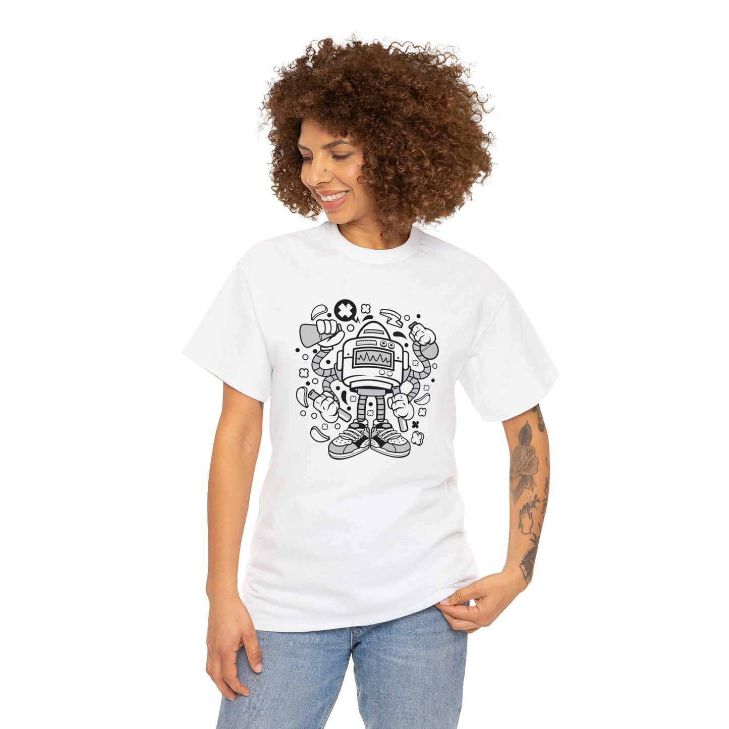 Lab Robot Monster Cartoon T-Shirt