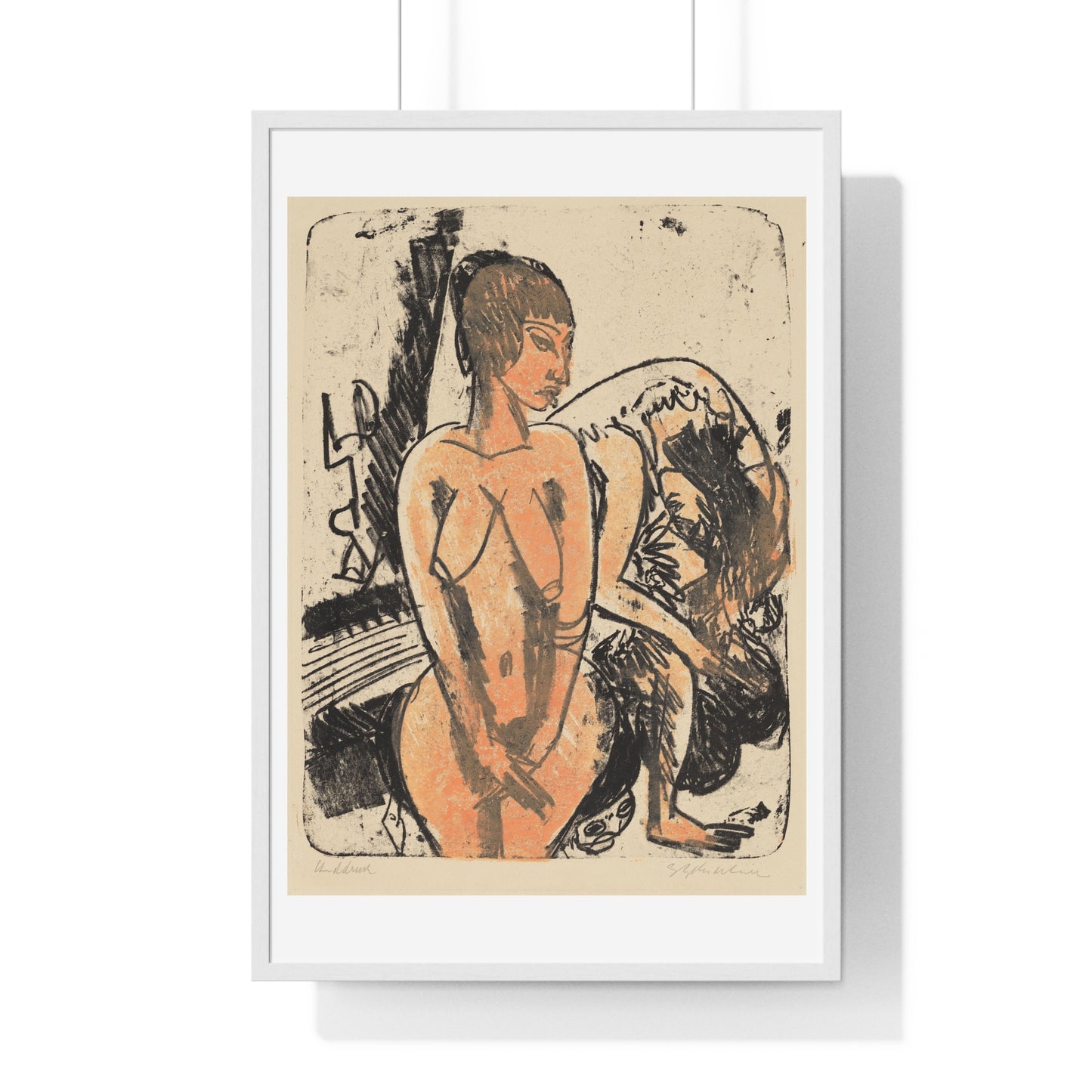 Two Women 'Zwei Frauen' (1914) by Ernst Ludwig Kirchner, from the Original, Framed Art Print