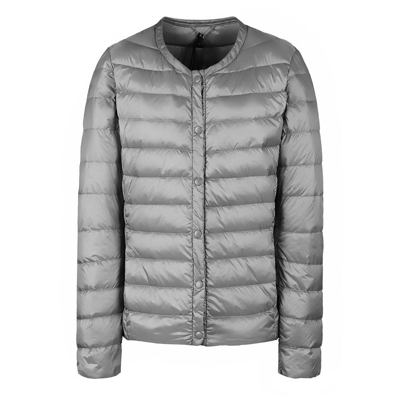 Lightweight Down Jacket, Women's Collarless Short Coat, Multi Colours