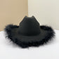 Western Denim Sunscreen Feather Broad-Brimmed Hat