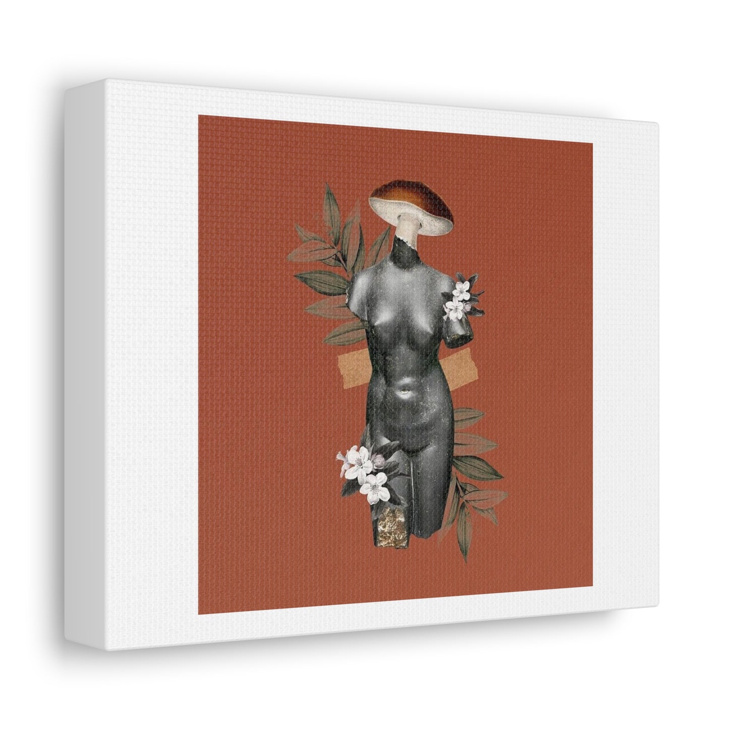 Female Nude Statue Remix, Abstract Art Print on Satin Canvas