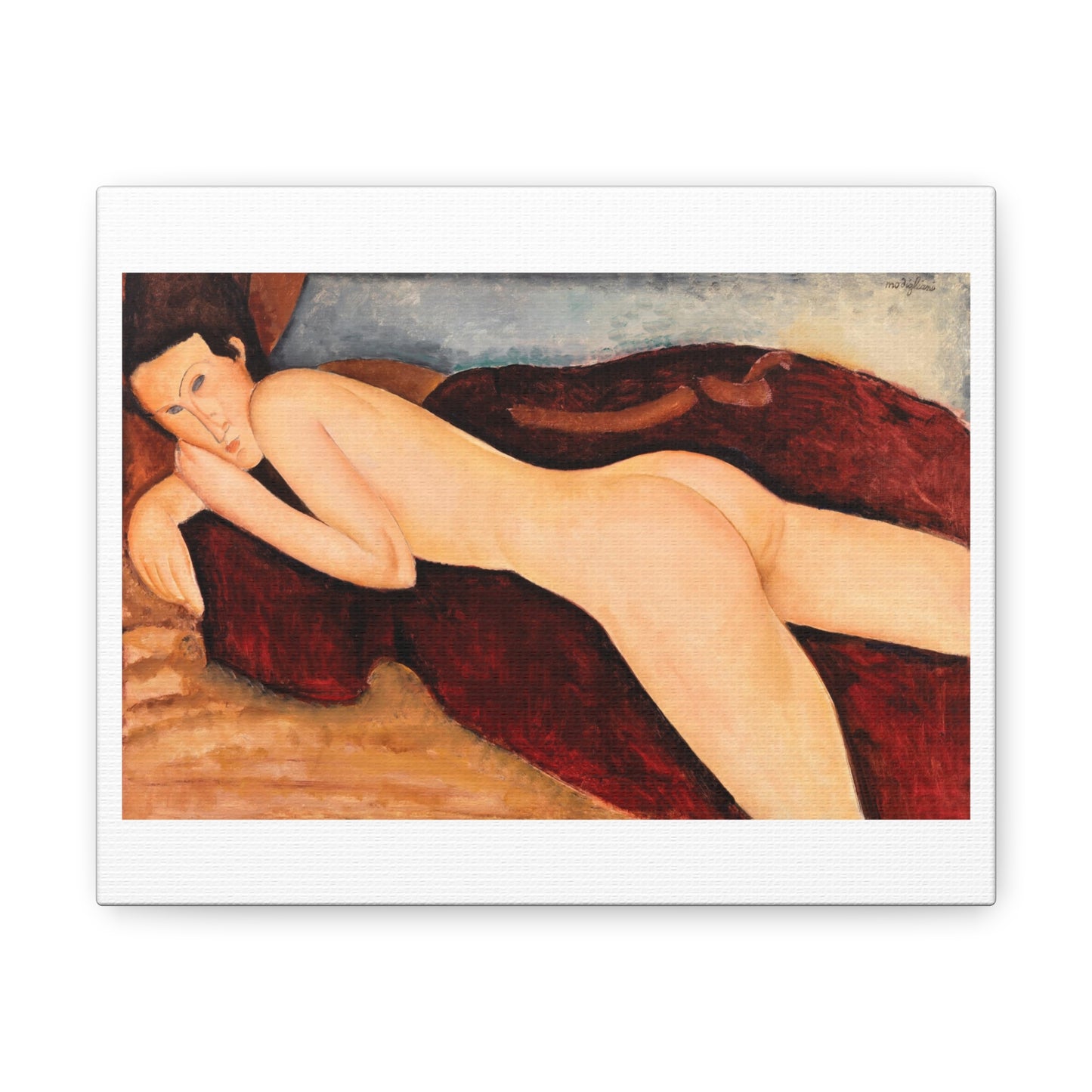 Reclining Nude from the Back (1917) by Amedeo Modigliani, Canvas Art Print from the Original