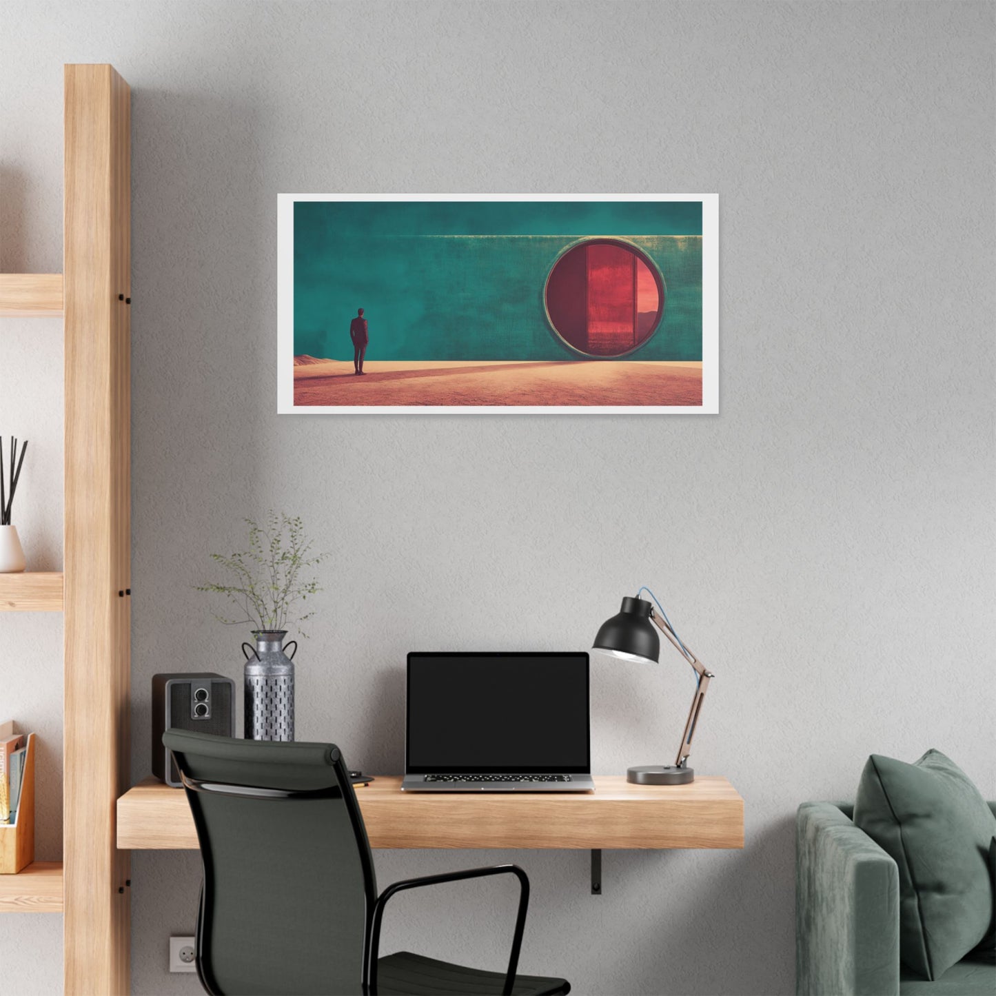 Man Entering Portal, Abstract, Large Canvas Art Print